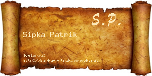 Sipka Patrik névjegykártya