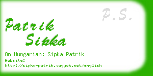 patrik sipka business card